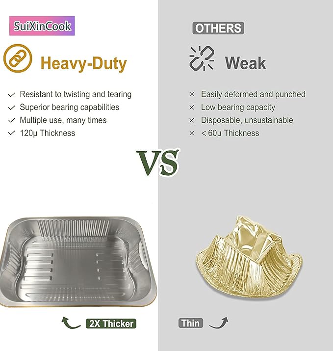 13 "x9" Aluminum foil Lasagna Pans, grill tray, sturdy disposable aluminum pan, 10 sets- for cooking，baking and heating, food storage, distribution, barbecue,Gold