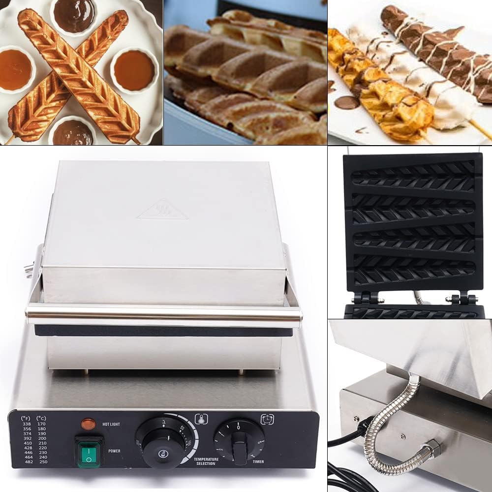 4 Grid Kitchen Stick Waffle Maker, Christmas Tree-Shaped Stainless Steel Non-Stick Coating Electric Flip Waffles Machine for Restaurant Snack Bar Home,110V (4 Grid Waffle Maker)