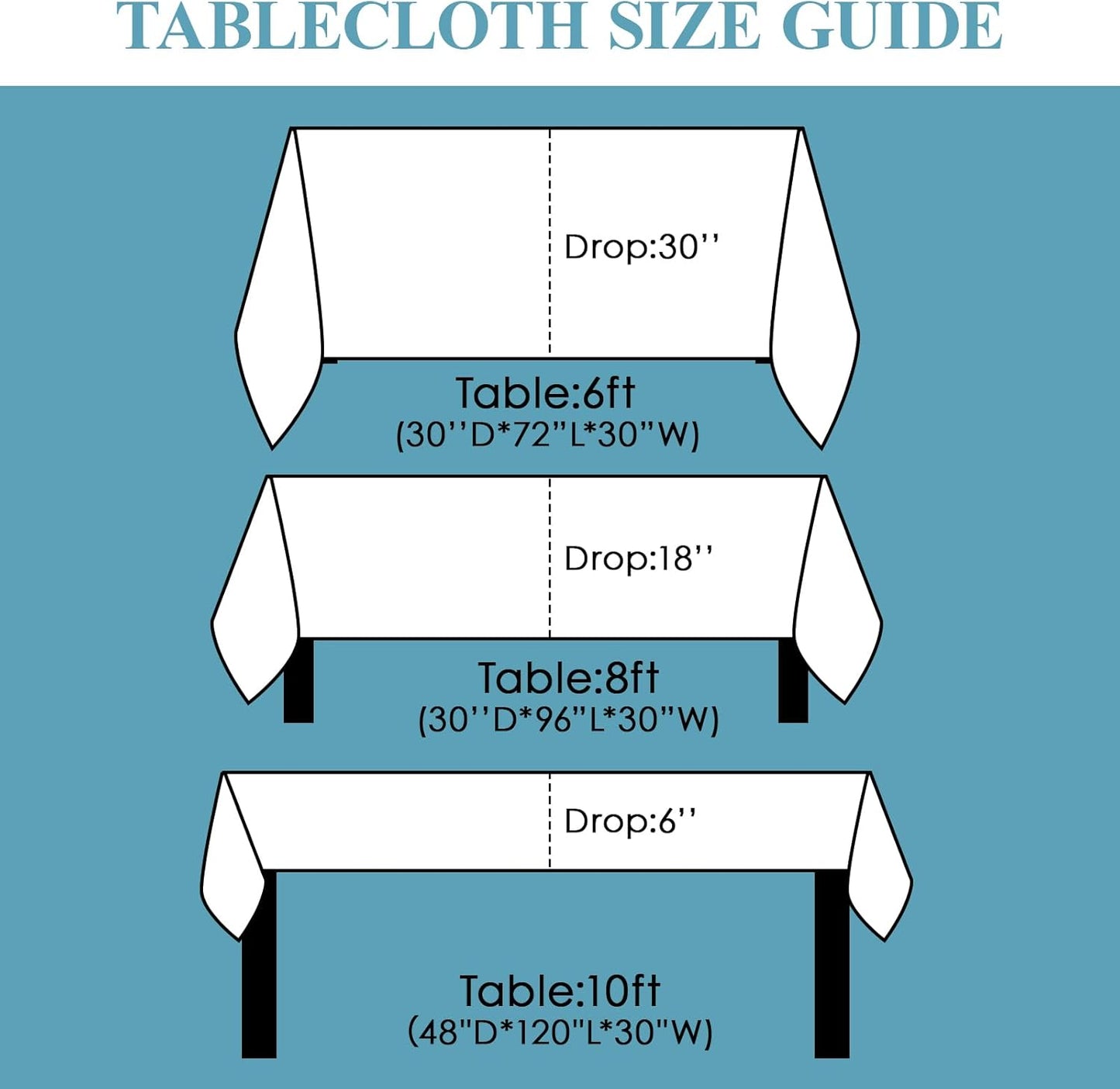 VidaFete Tablecloth 90 * 132inch Rectangle Table Cloth Polyester, Stain Wrinkle Resistant Polyester Dining Table Cover for Kitchen Dinning Party Wedding Rectangular Tabletop Buffet Decoration(White)