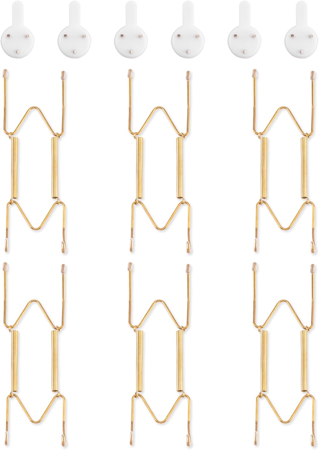Bilillo 6 Pack Plate Hangers for Wall - Suitable for 6-8 Inch Art, Stainless Steel Invisible Heavy Duty Wire Holder With Wall Hooks for Displaying Platters, Dishes