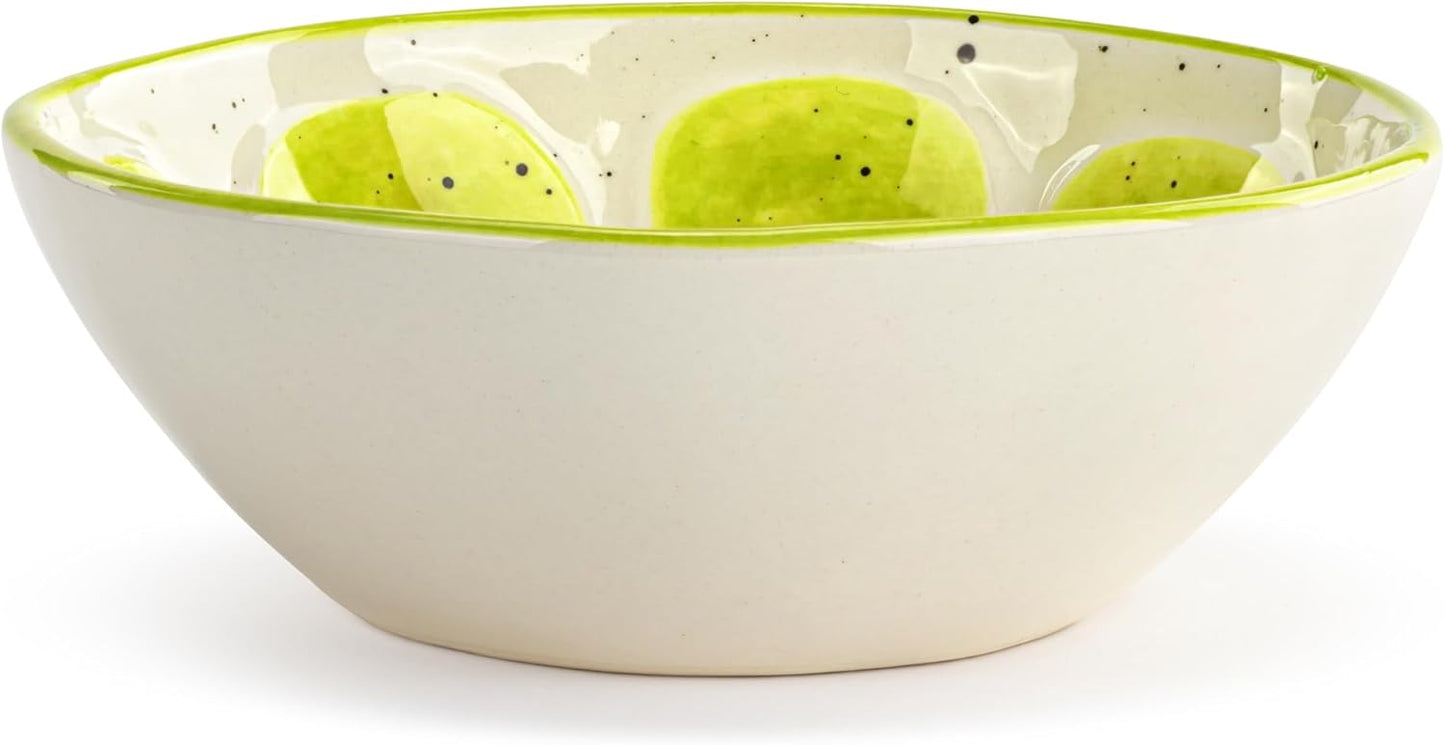 DEMDACO Mini Fruit Inspired Snack Candy Serveware Bowl From Design Serving Collection 2 x 5 Inch Ceramic Stoneware Lime