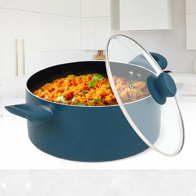 5 QT Dutch Oven with Lid, Nonstick Cookware, Soft Touch Handles, Induction Base, Ideal for Stews, Soups, and Roasts