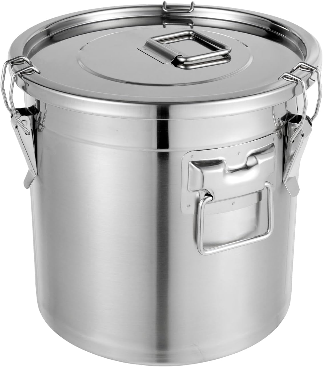 21L Stainless Steel Storage Bucket, Food Storage Containers With Lids and Sturdy Locking Clamp, 10-21lbs Metal Storage Bucket for Rice, Flour, Grain, Coffee Bean(21L)
