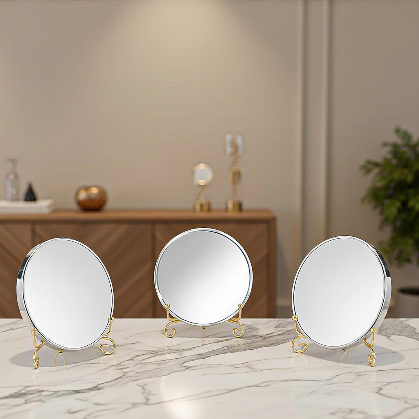 2PCS Plate Holder Easel Display Stand 4 Inch Gold Iron Tabletop Picture Stand for Display Photo Frames Decorative Plates Card for Home and Office Decor