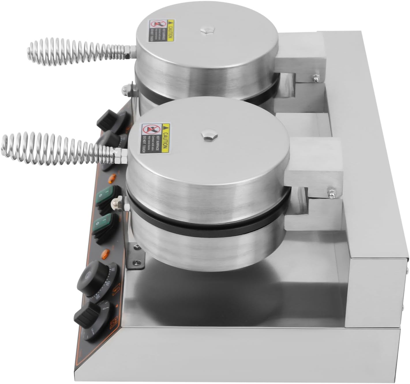 2400W Commercial Double Waffle Maker, Electric Waffle Maker Non-Stick Stainless Steel Belgian Waffle Iron w/Time & Temper Adjustable, Large Waffle Machine for Restaurant Party Food Stall