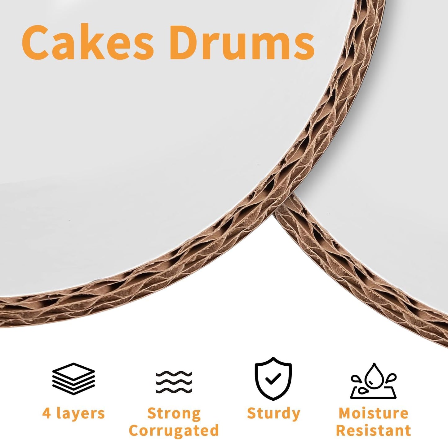 10pcs 14 Inch Cakeboard Round, 1/2 Inch Thick Cake Boards, Bend Resistant & Sturdy White Cake Cardboard for Presenting Heavy or Tall Tiered Cakes, Base para Pastel(14inch/10pcs)