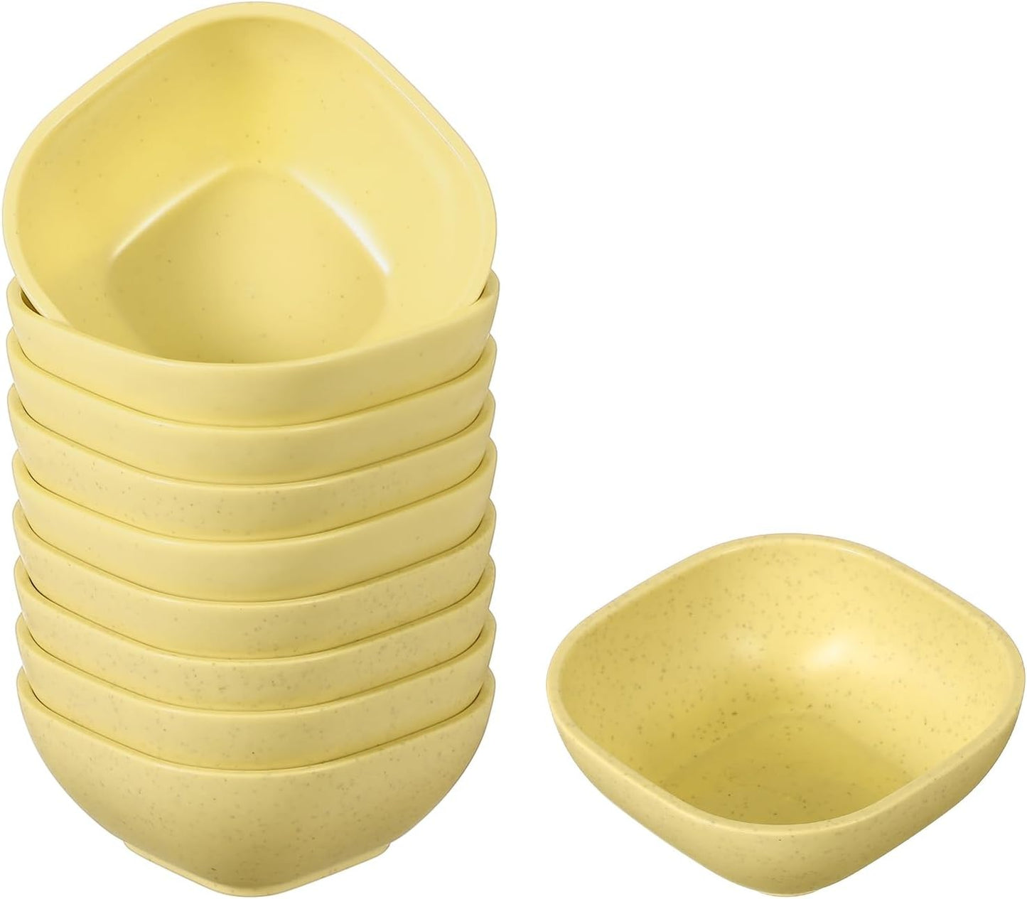uxcell 10pcs Straw Dipping Bowls, Unbreakable Prep Bowls, Small Dessert Bowls for Side Dishes Snacks Fruits Appetizers, Yellow