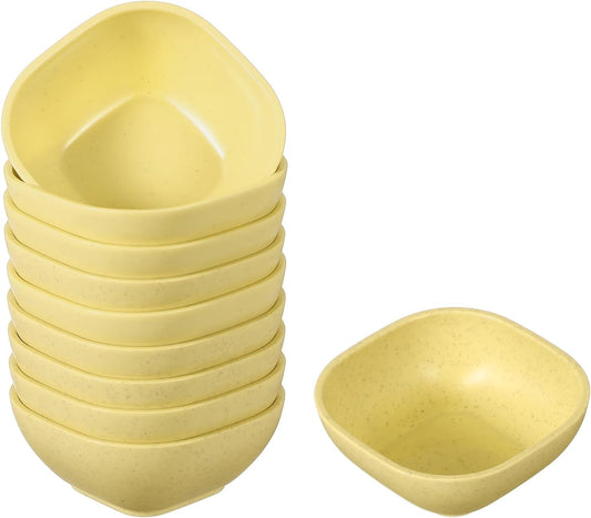 uxcell 10pcs Straw Dipping Bowls, Unbreakable Prep Bowls, Small Dessert Bowls for Side Dishes Snacks Fruits Appetizers, Yellow