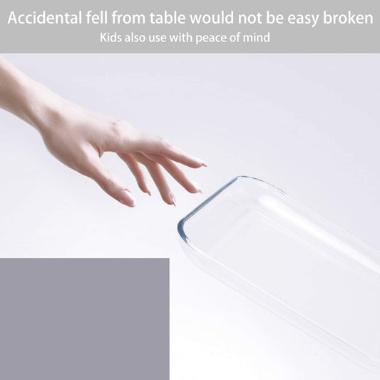 FOYO Oven Basics Glass Plate Set, Square Tempered Glass Serving Plates Pie Plate Salad Plates - 10" Diameter(Set of 2) (Pack of 2)