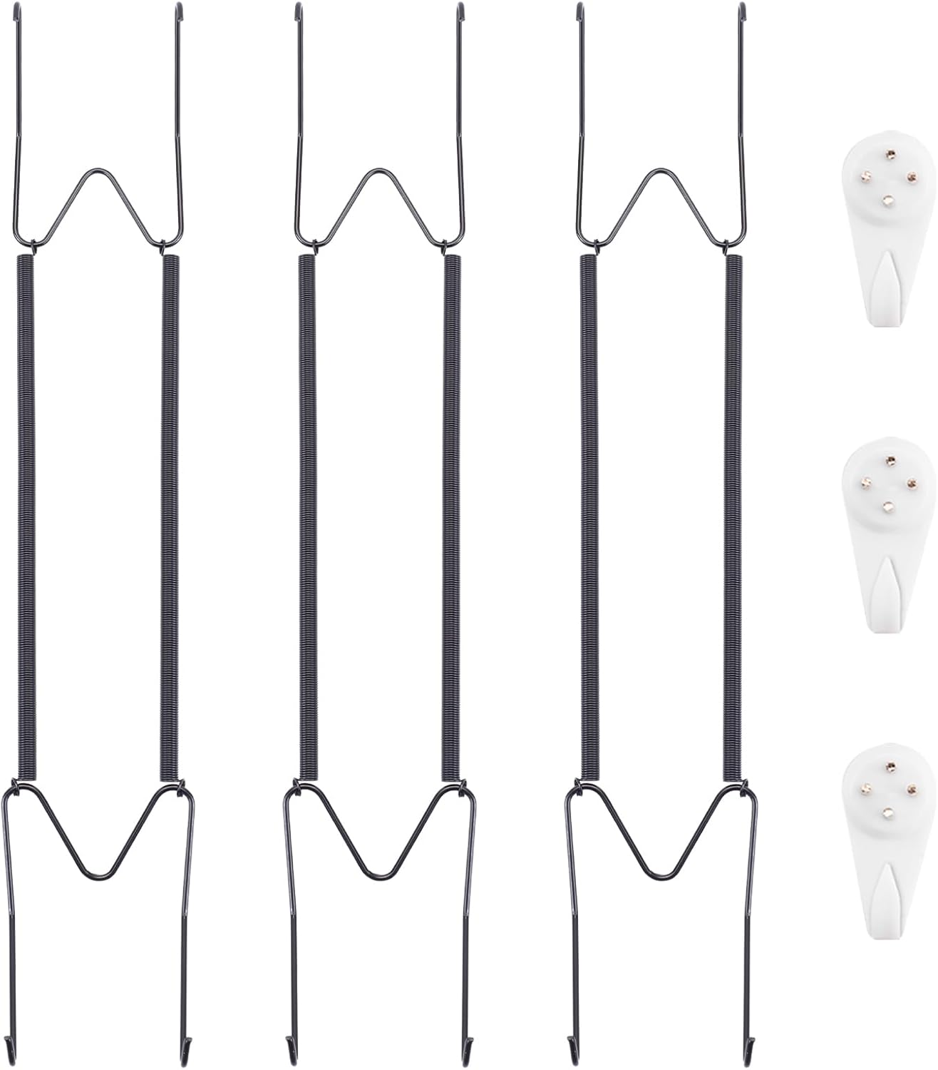 Bilillo 3 Pack Plate Hangers for The Wall, Suitable for 16''-20'' Decorative Plate,Invisible Heavy Duty Wire Plate Holder with Wall Hooks, Plate Hangers for Displaying Plates, Platter, Dish (Black)