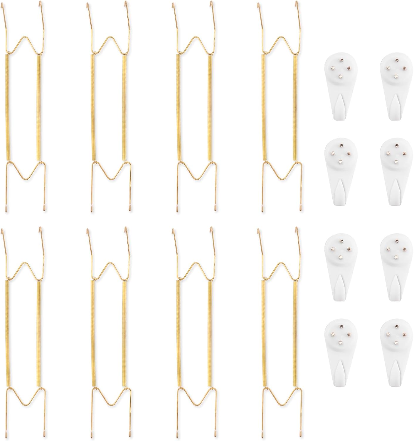 Bilillo 8 Pack Plate Hangers for the Wall, Suitable for 16-20 inch Art Plate, Stainless Steel Invisible Heavy Duty Wire Plate Holder with Wall Hooks, Plate Hangers for Displaying Plates, Platter, Dish