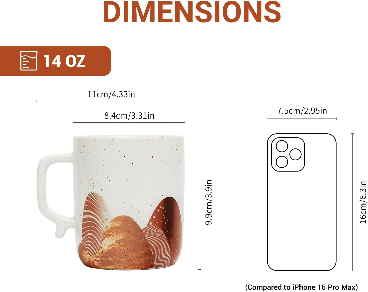 Unique Birthday Gifts Comfortable Handle, Non-Slip, Heat-Resistant Grip Customized Coffee Mug 14oz White, Dishwasher & Microwave Safe Daily Office and Home