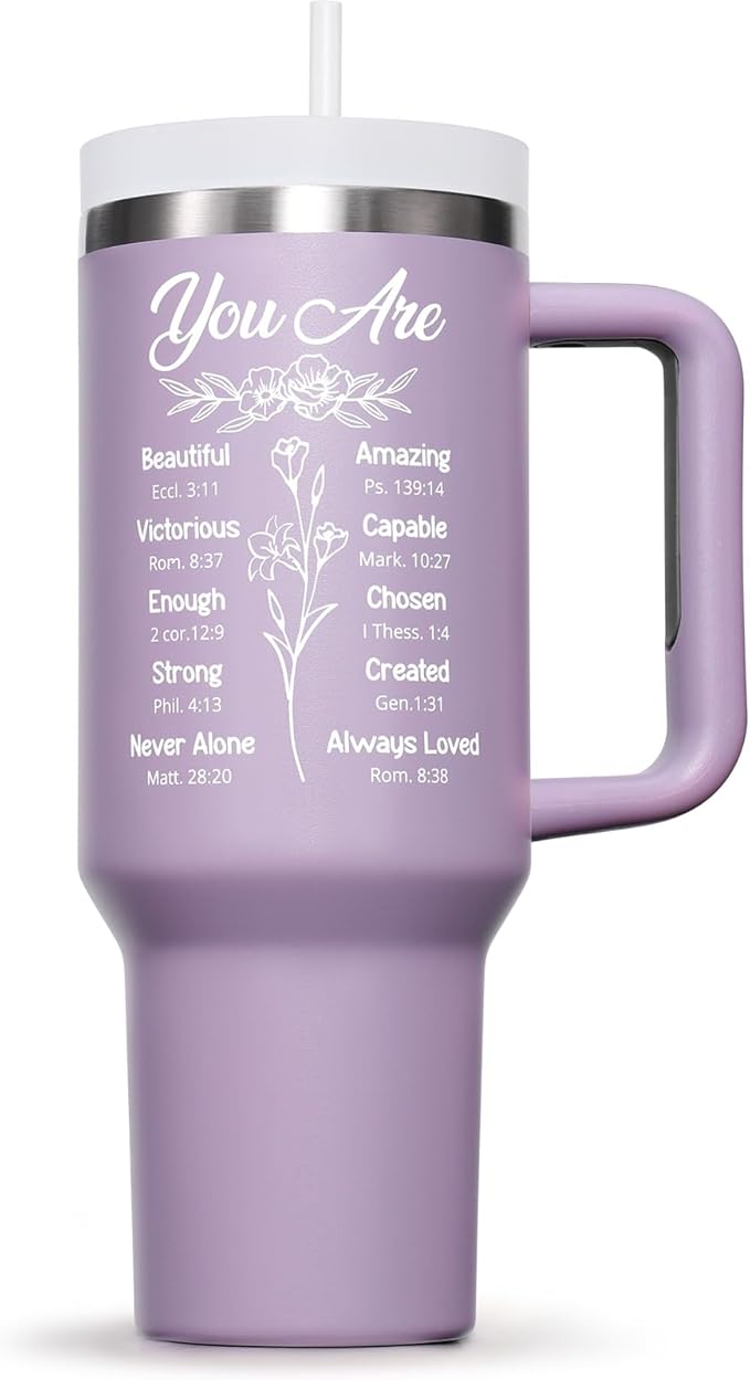 Christian Gifts for Women, Inspirational Religious Christmas Gift for Women Faith, Catholic Spiritual Jesus Birthday Xmas Gifts for Mom Grandma Friends Sister Wife Coworkers, 40 OZ Insulated Tumbler