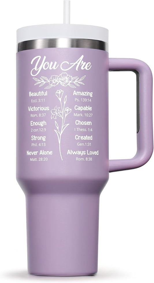 Christian Gifts for Women, Inspirational Religious Christmas Gift for Women Faith, Catholic Spiritual Jesus Birthday Xmas Gifts for Mom Grandma Friends Sister Wife Coworkers, 40 OZ Insulated Tumbler