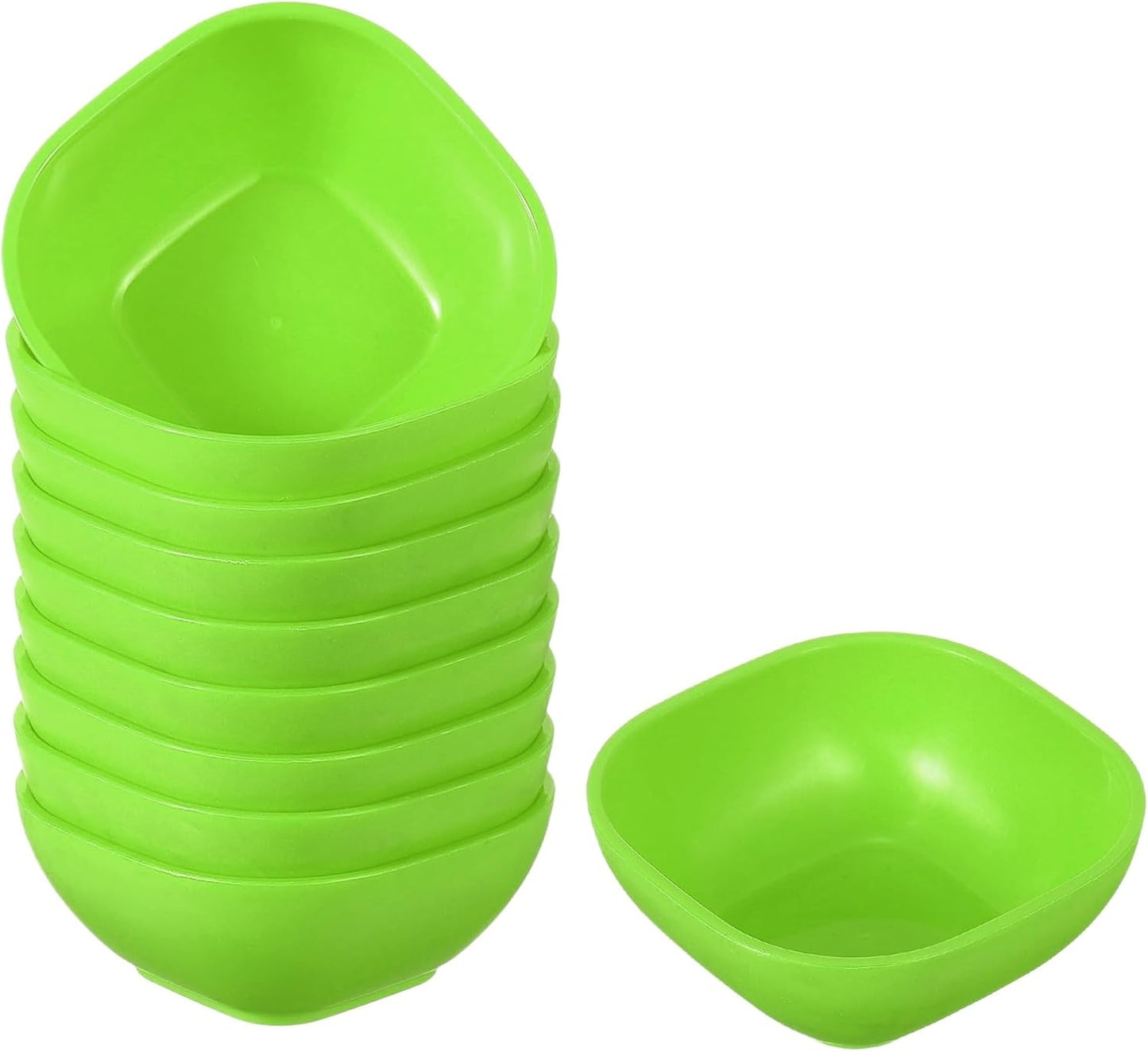 uxcell 10pcs Straw Dipping Bowls, Unbreakable Prep Bowls, Small Dessert Bowls for Side Dishes Snacks Fruits Appetizers, Light Green