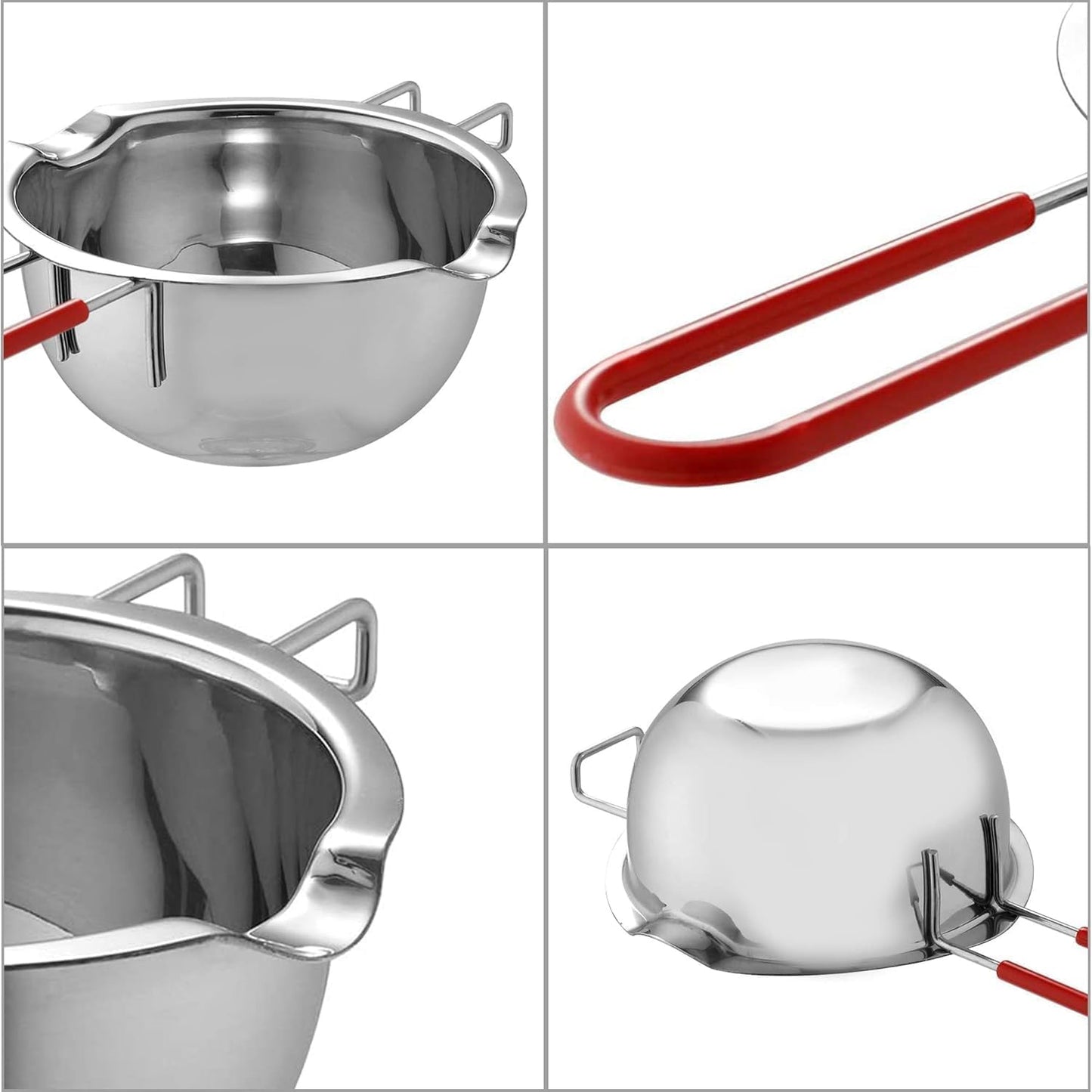 Stainless Steel Double Boiler Melting Pot with Heat Resistant Handle, Large Capacity Chocolate Melting Pot for Butter Candy Butter Cheese, Candle Making (600/1600ML)