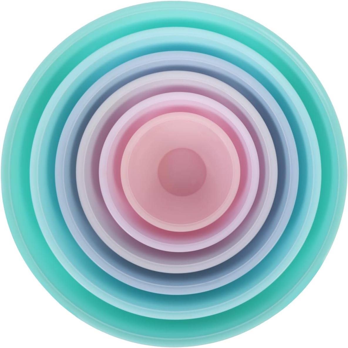 BoxedHome BPA Free Plastic Round Mixing Bowl with Lids, 12 Pack Nesting Bowls with Lids Set, Microwave and Dishwasher Safe Prep & Serving Bowls Great for Mixing, Baking, Serving (pinkish green, 12pcs)