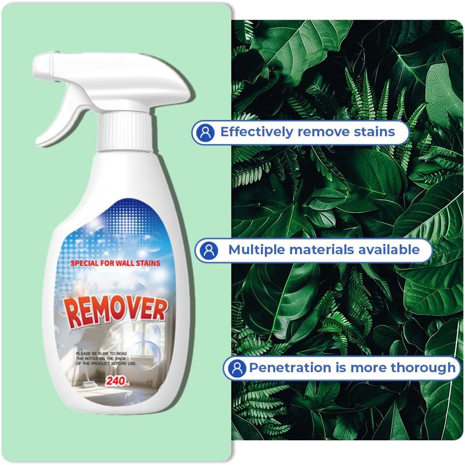 2025 Mould Cleaner Spray| Highly Effective Multi-Surface Fast-Acting Stain Remover for Kitchen, Bathroom,Wall,Tile|Wall Cleaner Spray without Damaging (8 fl oz*3)