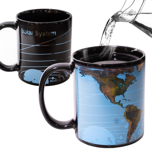 Kmiles Solar System Earth Heat Changing Mug 12 Ounce Colour Changing Magical Coffee Mug Tea Cup.