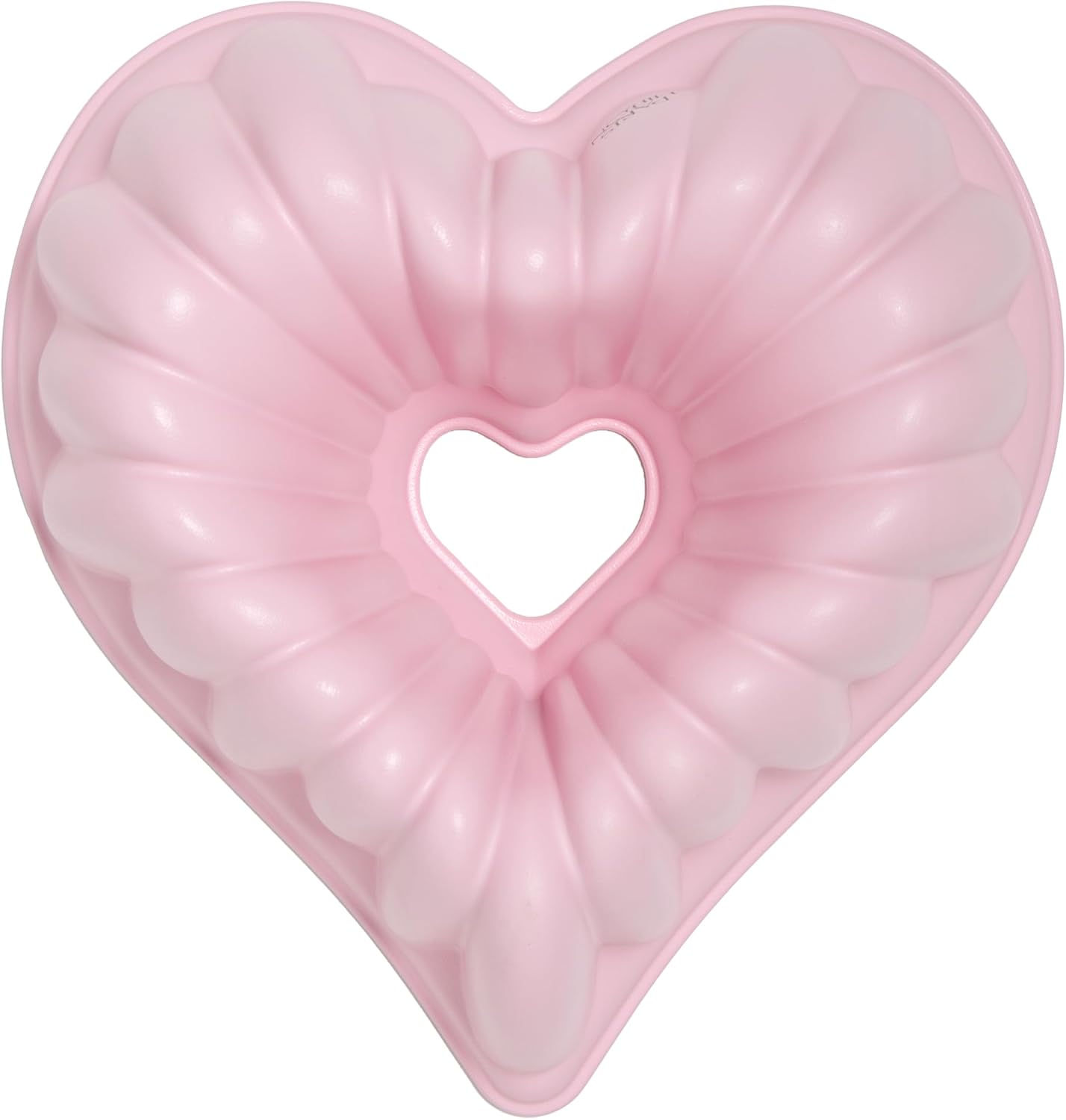 Paris Hilton Heart Shaped Fluted Cake Pan, Cast Aluminum with Clean Ceramic Nonstick Bakeware, Dishwasher Safe, Made without PFAS, PFOA, PFOS & PFTE, 9-Inch, Pink