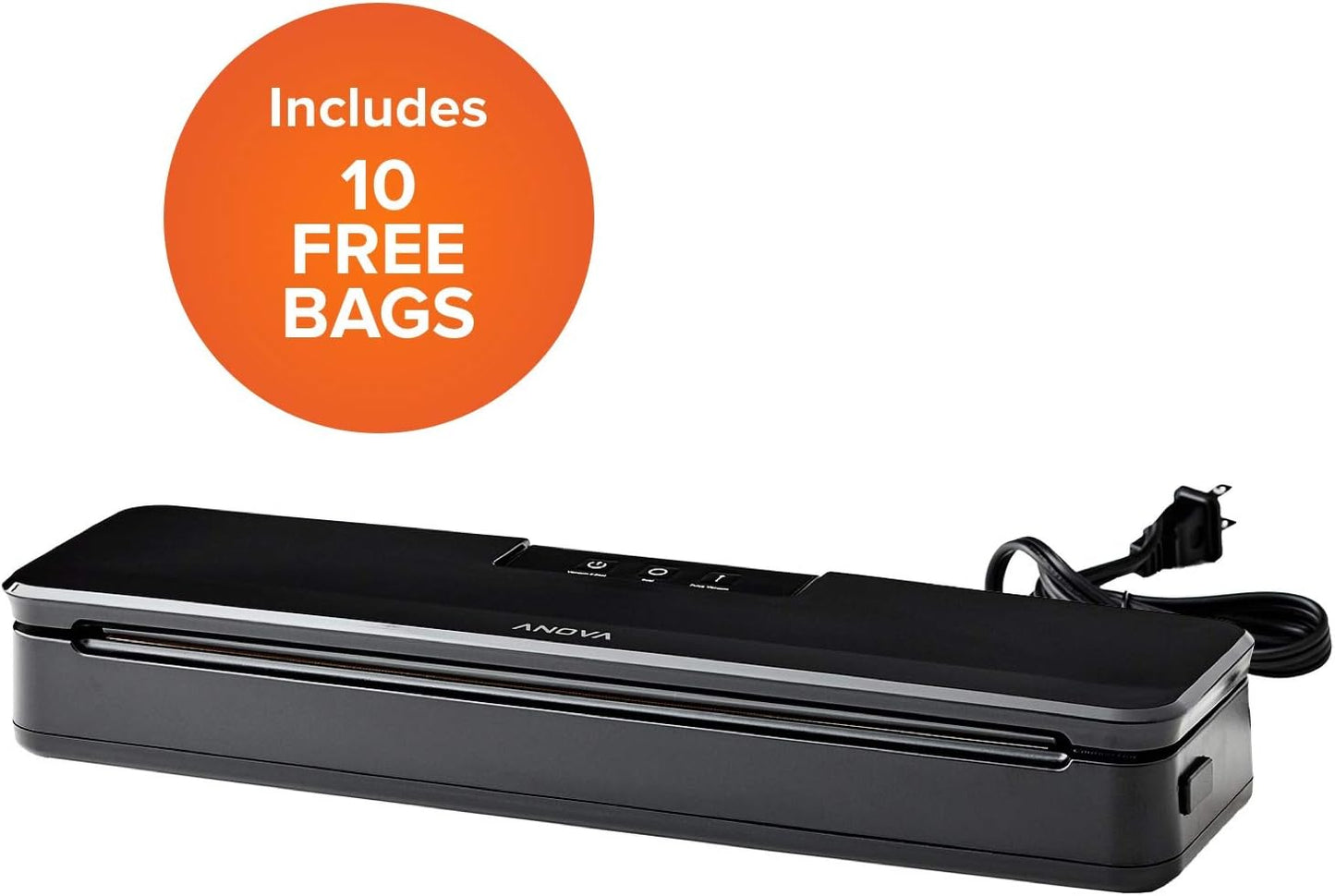 Anova Culinary Vacuum Sealer, Slim & Compact, Includes 10 Pre-Cut Bags (BPA-Free), Wet & Dry Dual Food Vacuum Sealer Machine for Sous Vide and Long-Term Storage, 2-Year Warranty