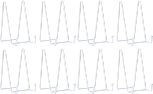 LIONWEI LIONWELI White Decorative Plate Stand Holder Picture Frame Stand Easel Display Stand (Pack of 2)