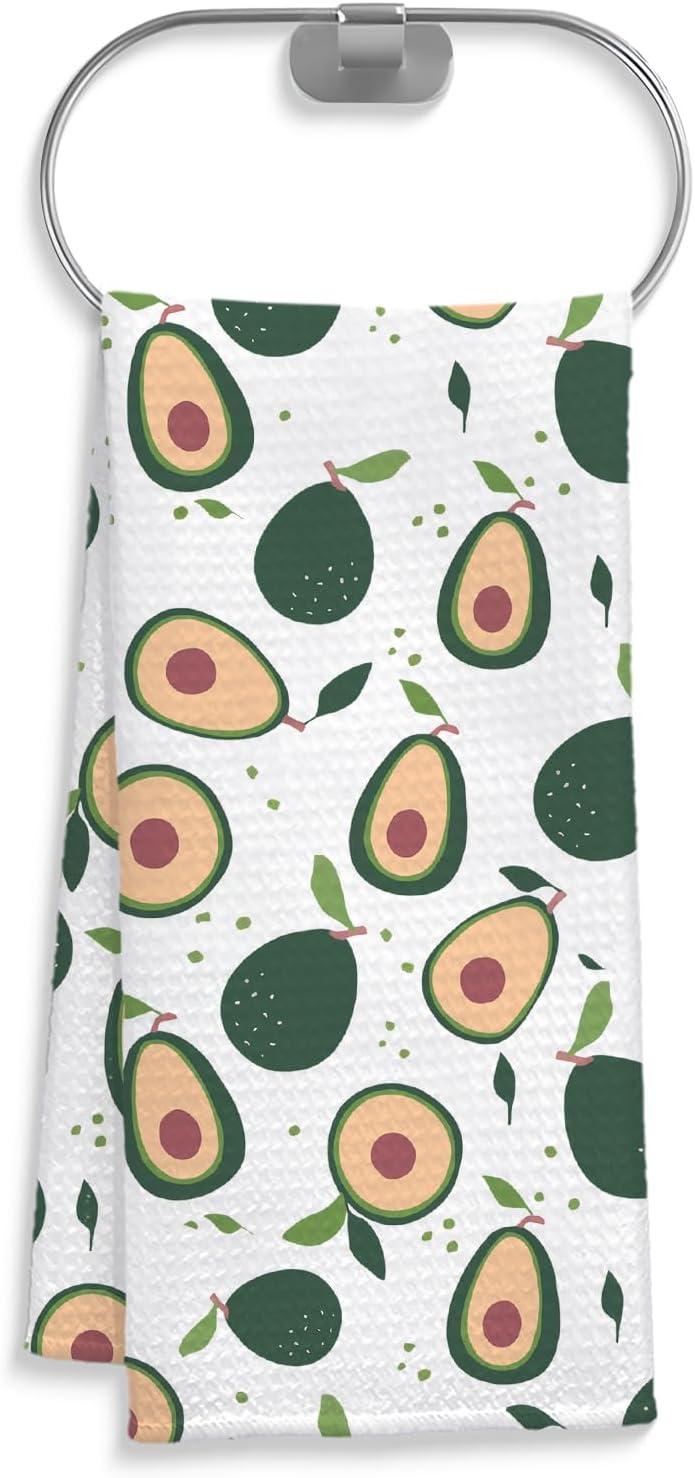 Avocado Decor Kitchen Towel, Avocado Hand Towel Dish Towel for Kitchen Bathroom Decor, Fruit Lover Gifts, 16x24 Inches
