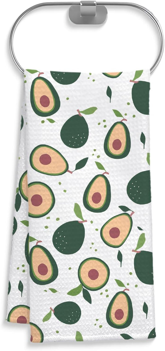 Avocado Decor Kitchen Towel, Avocado Hand Towel Dish Towel for Kitchen Bathroom Decor, Fruit Lover Gifts, 16x24 Inches