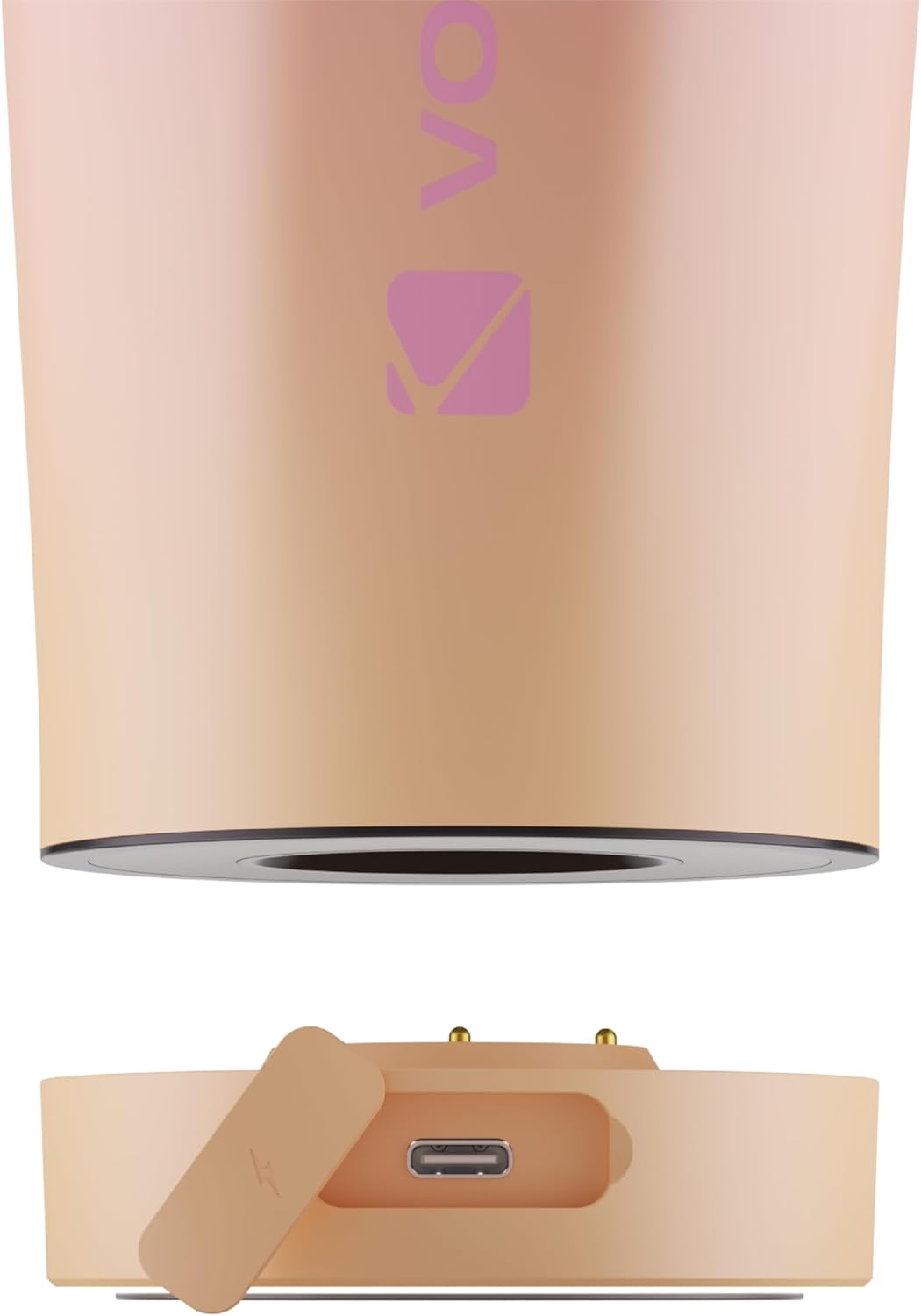 VOLTRX ChillMix Shaker Bottle Insulated Stainless Steel - USB C Rechargeable Electric Protein Shake Mixer, Shaker Cups for Protein Shakes and Meal Replacement, Sunset Rose, 16 oz