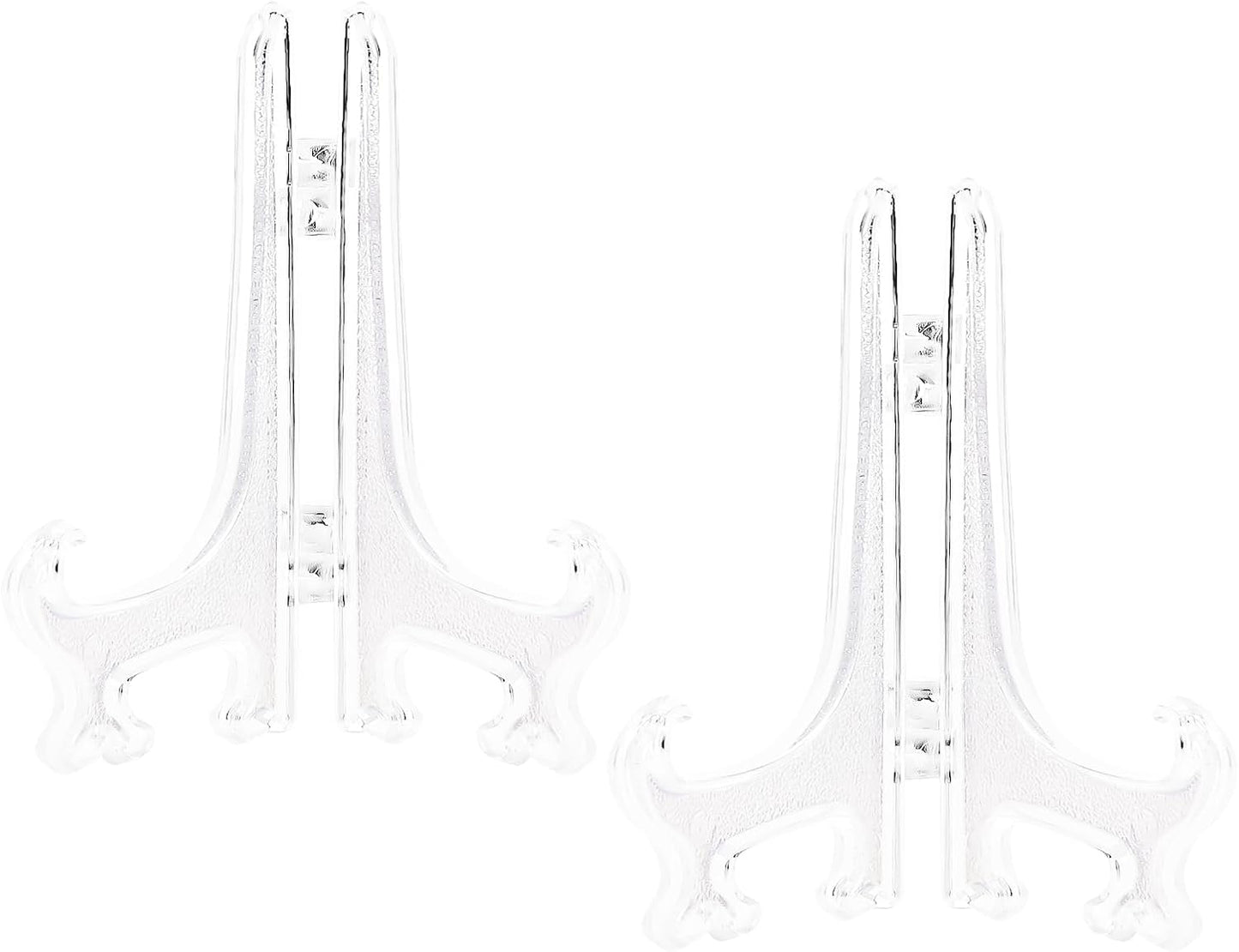 4 Inch Clear Acrylic Plate Display Stands 2pcs Tabletop Easel Holders for Picture Frames Cards Decorative Plates Home Kitchen Shelf Decor Small Acrylic Stand