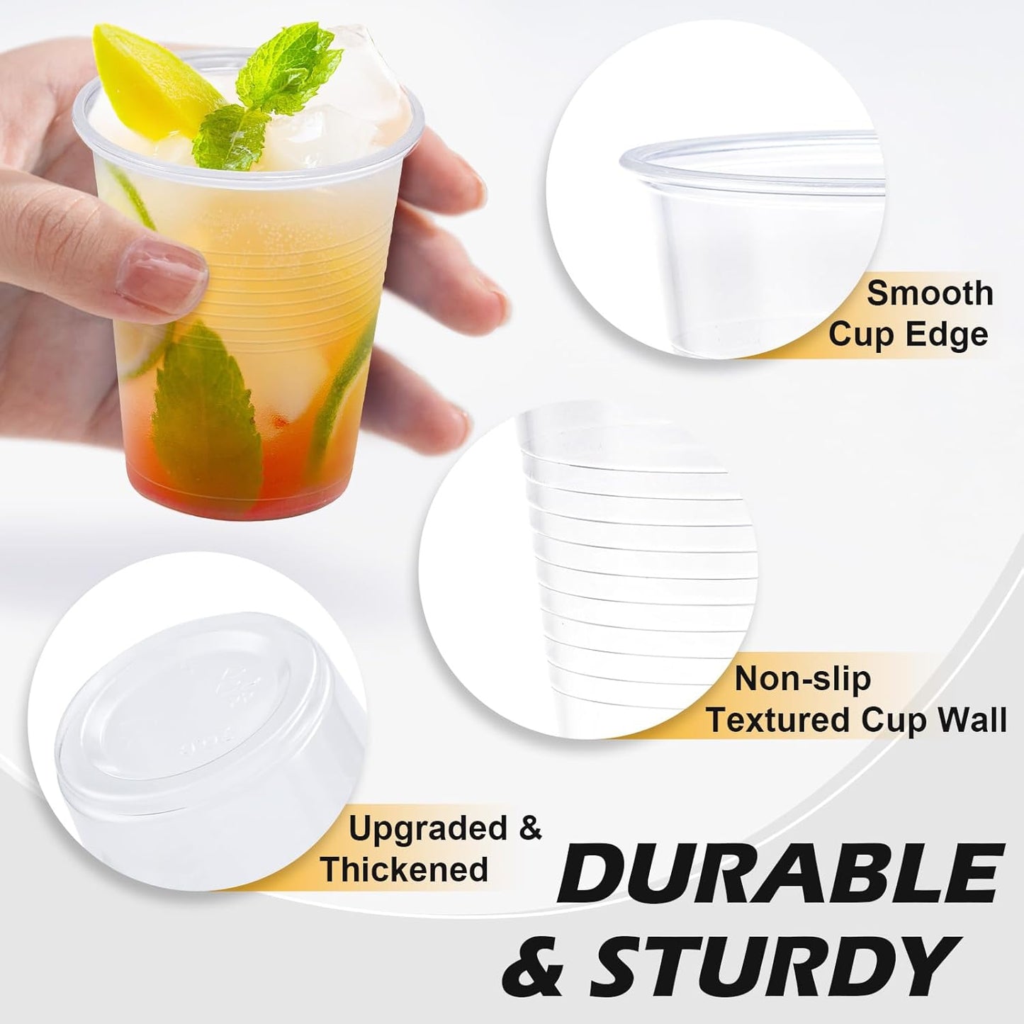 1500 Pack 5 oz Clear Plastic Cups, Small Bathroom Cup Bulk, Disposable Mouthwash Cup, Cold Party Drinking Cups for Picnics, Ceremonies, Events