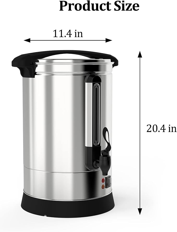100 Cups Coffee Urn - 14L Commercial Coffee Maker with Hot Beverage Dispenser and Keep-Warm Function,Coffee Pot for Events,Offices,Parties and Catering,Sliver