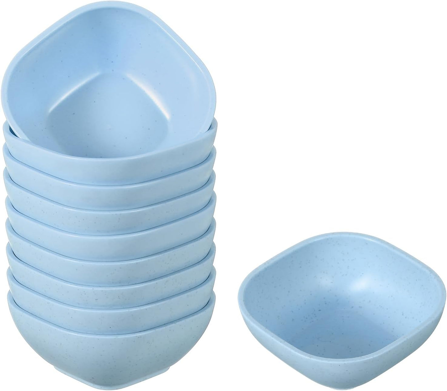 uxcell 10pcs Straw Dipping Bowls, Unbreakable Prep Bowls, Small Dessert Bowls for Side Dishes Snacks Fruits Appetizers, Blue