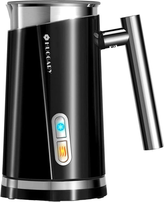 Huogary Milk Frother, Large Capacity Milk Frother and Steamer, 3 in 1 Electric Warm & Cold Milk Foam Maker, Non Stick Automatic Milk Warmer for Latte, Cappuccinos, Macchiato, Black