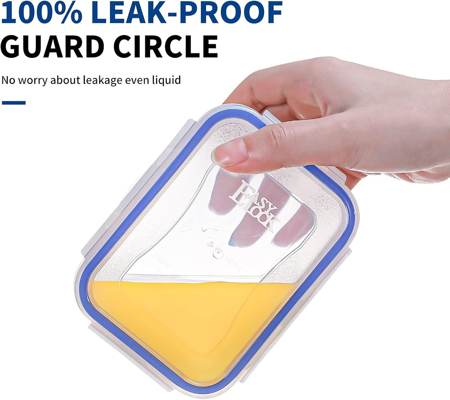 KIGI 4 Pack 17OZ 6OZ Small Plastic Containers Set Leakproof Rectangular Small Bento Box with Lids Airtight Mini Meal Prep