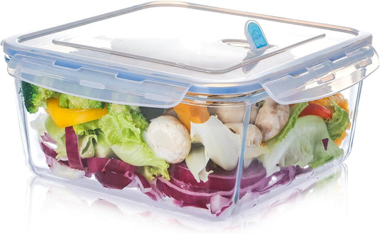 NUTRIUPS 3.3L Large Glass Food Storage Containers, Square Meal Prep Containers, Food Storage Containers