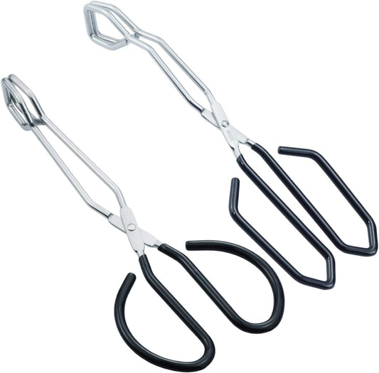 Scissor Style Tongs 10-Inch and 11-Inch Set Stainless Steel Wire Tongs, Set of 2