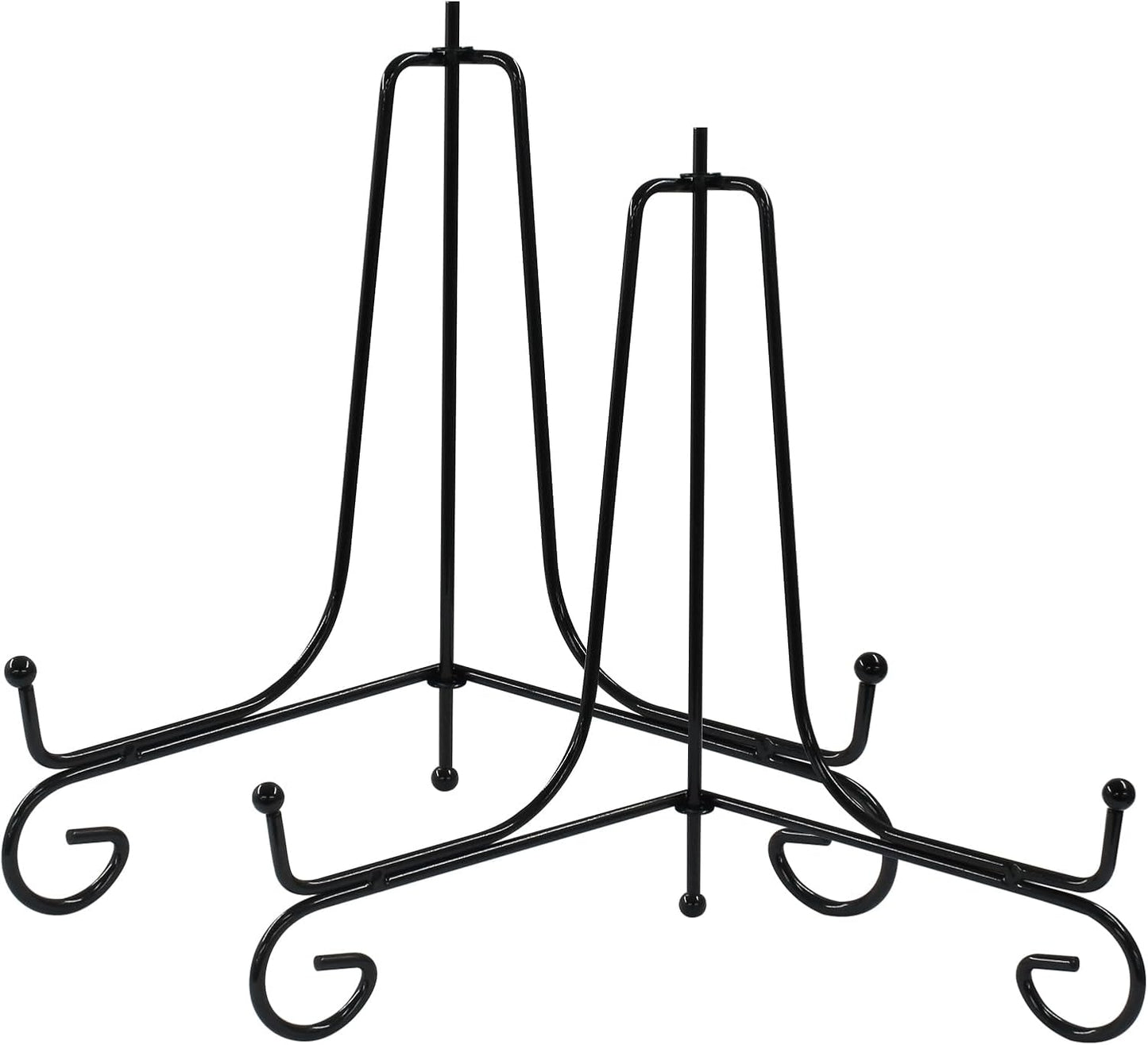 Hordion 2 Pack Plate Stand, 6 Inch Black Iron Easel Photo Display Stand Plate Holder for Picture Frame Book Tabletop Art Platter