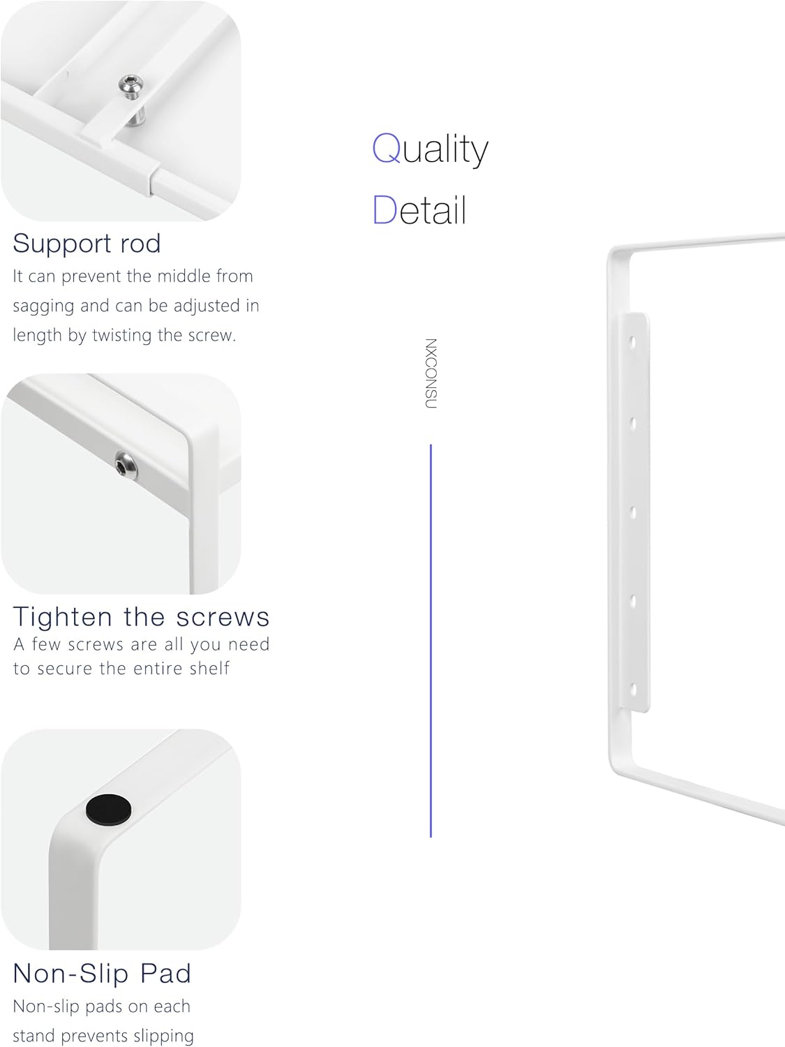 Nxconsu Cabinet Shelf Organizer Expandable 5 Heights Adjustable Stackable Rack Riser for Kitchen Pantry Cupboard Under Sink Organization Storage Space Saver Heavy Duty Metal White