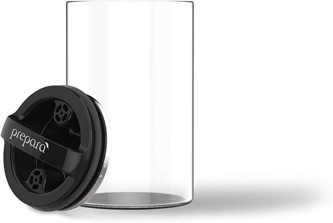 Prepara Evak Compact Glass Food Storage, Medium, Black
