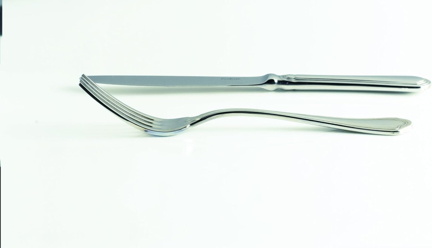Fortessa Medici 18/10 Stainless Steel Flatware Solid Handle Table Knife, Set of 12,Silver
