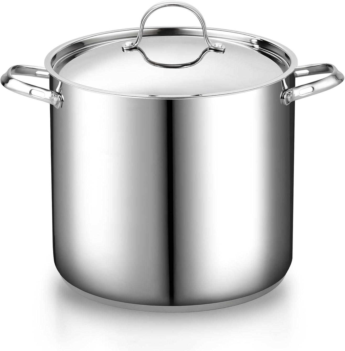 Cooks Standard 18/10 Stainless Steel Stockpot 20-Quart, Classic Deep Cooking Pot Canning Cookware with Stainless Steel Lid, Silver