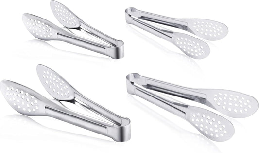 4 Pack Buffet Tongs, Stainless Steel Serving Tongs Serving Utensils 7Inch,9Inch