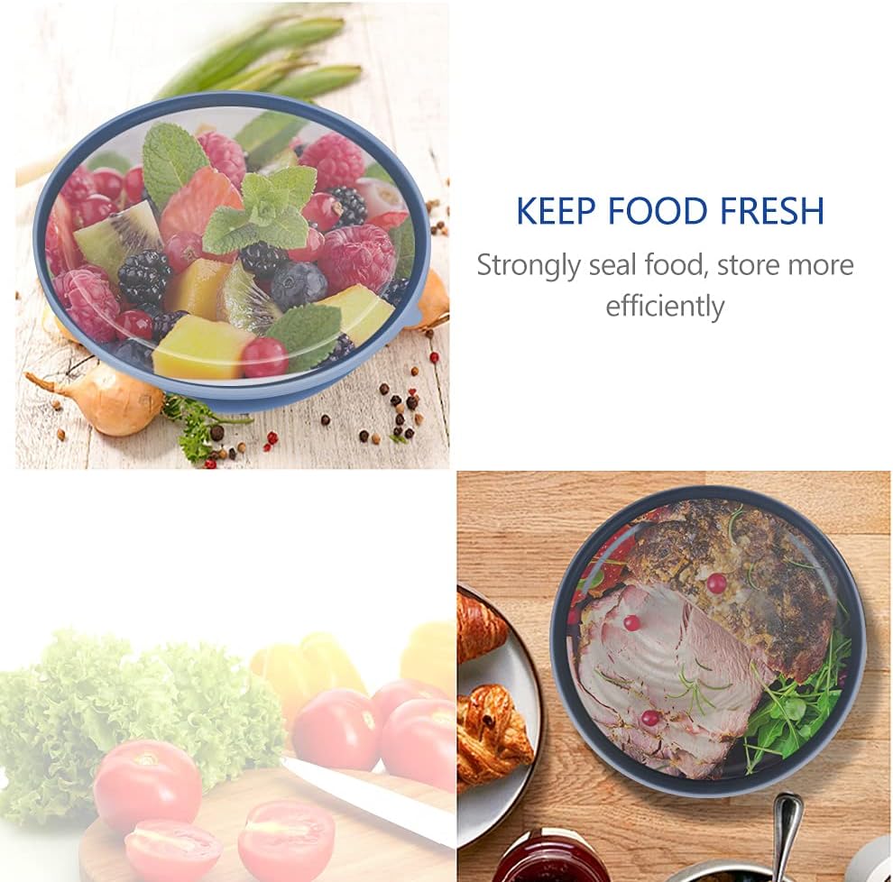 BoxedHome BPA Free Plastic Round Mixing Bowl with Lids, 12 Pack Nesting Bowls with Lids Set, Microwave and Dishwasher Safe Prep & Serving Bowls Great for Mixing, Baking, Serving (Blue, 12pcs)