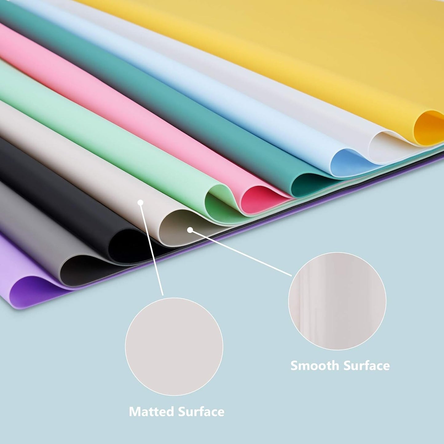 Gartful Silicone Mats for Kitchen Counter, Large Silicone Countertop Protector 25" by 17", Nonskid Heat Resistant Desk Saver Pad, Multipurpose Mat, Placemat, Black, 2PCS