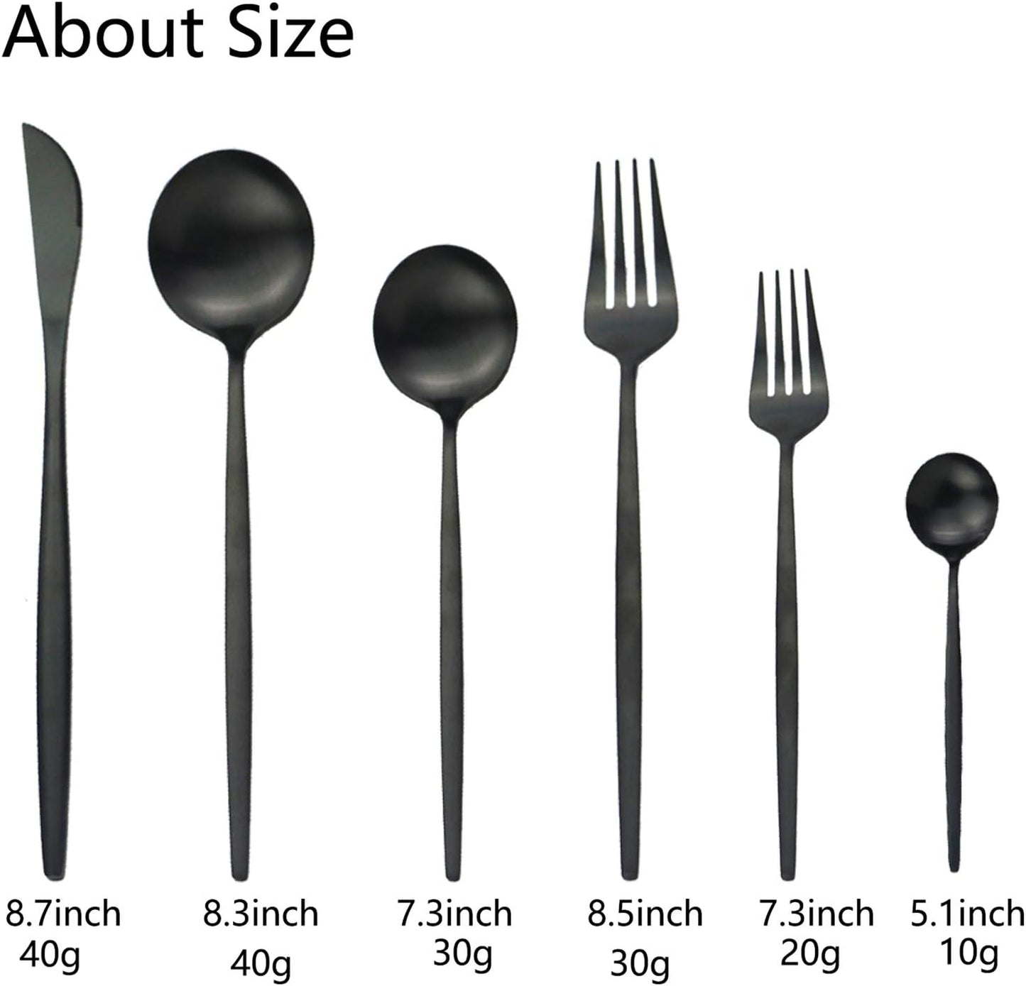 JASHII Silverware Set, 36 Piece Food Grade Stainless Steel Flatware Set Fork Spoon Knife Utensils for Daily Use and Party, Service for 6 Anti Rust, Safe in Dishwasher (Matte Black)