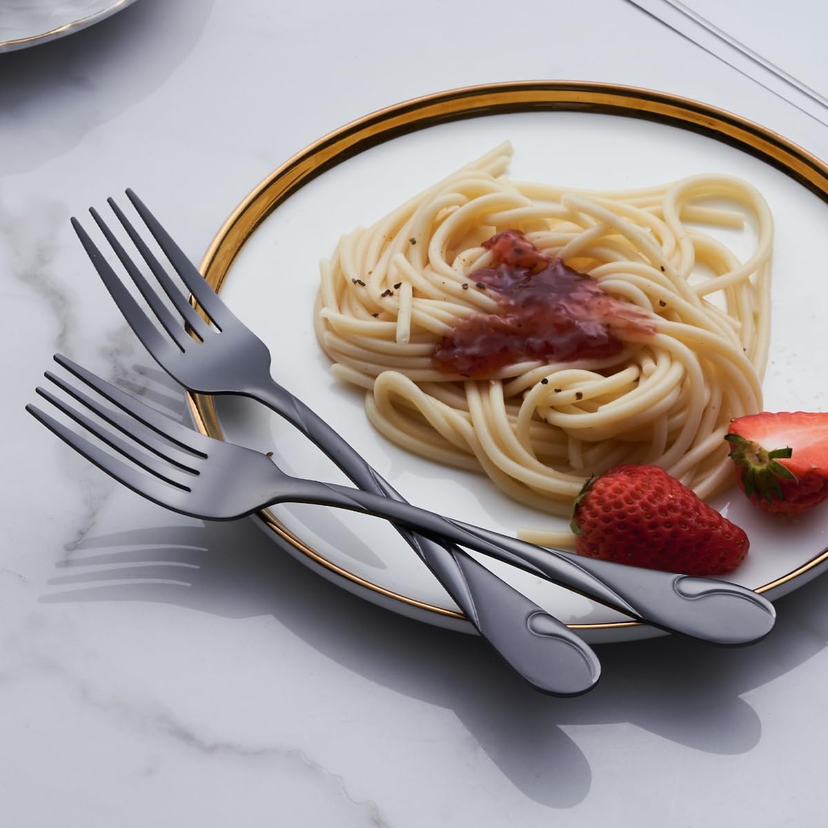 Black Silverware Set for 12, 60-Piece Stainless Steel Flatware Set, Shiny Black Metal Cutlery Set, Include Fork, Knife and Spoon Set, Dishwasher Safe