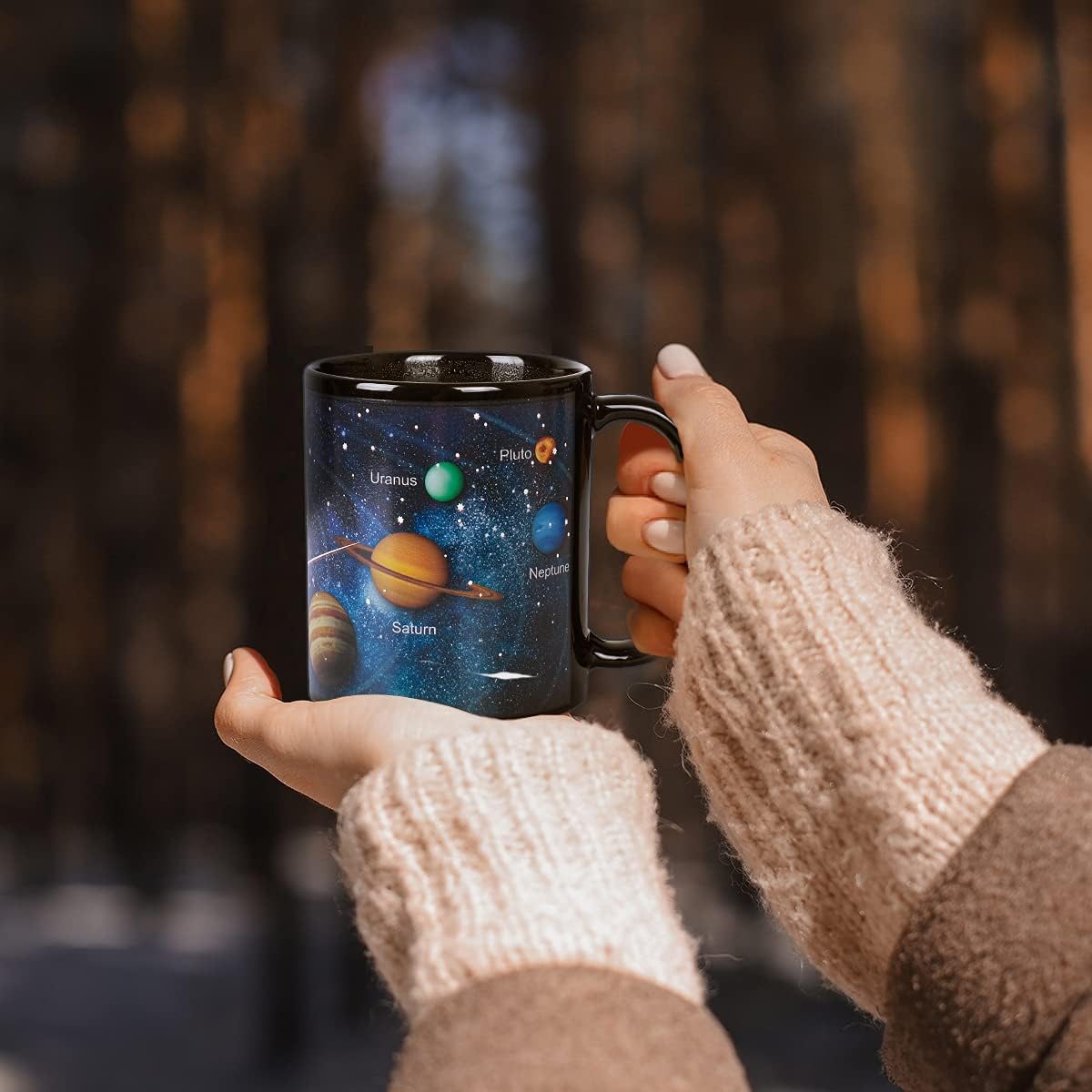 Kmiles Heat Changing Solar System Ceramic Mug Colour Changing Mug Magical Coffee Mug Tea Cup 12 Ounce - Novelty for Xmas Funny Gifts