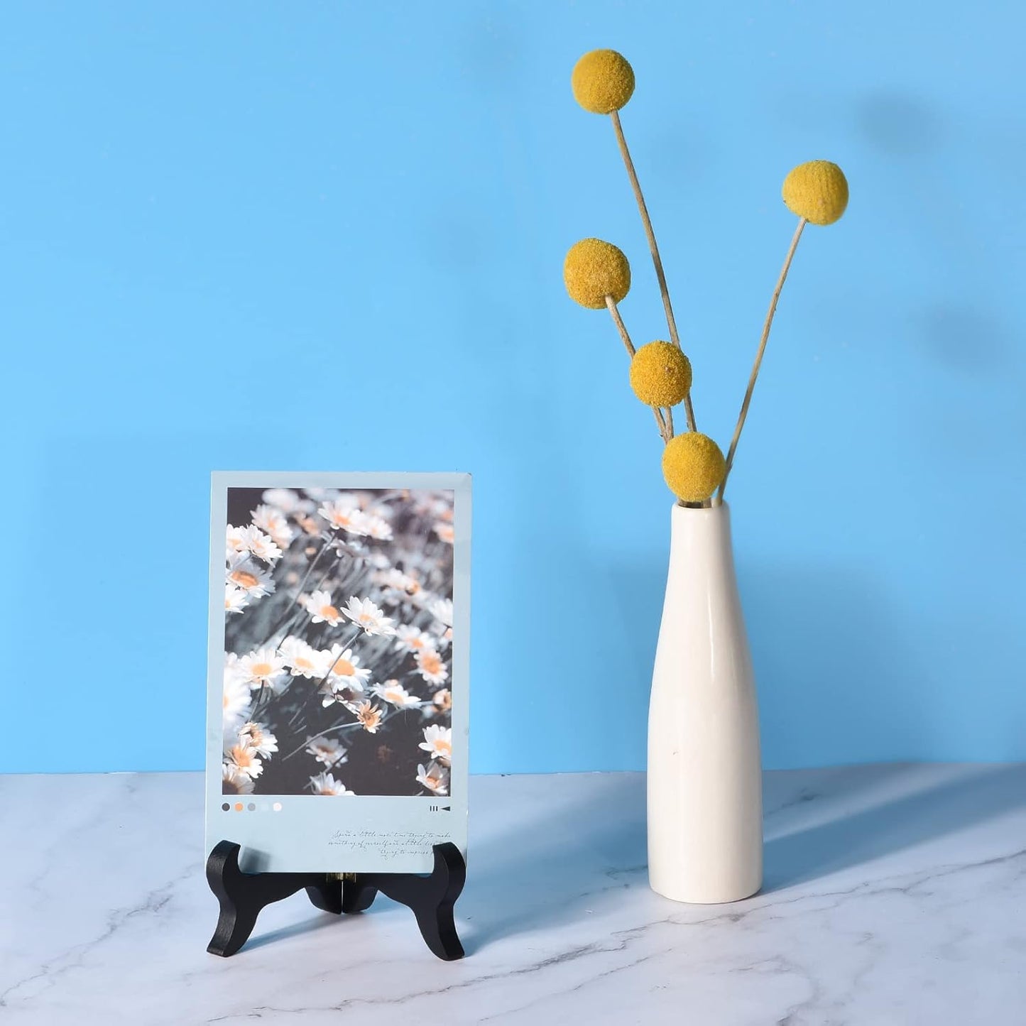 uxcell 2pcs 6" Easel Plate Holder, Wooden Folding Display Stand Black for Decorative Picture Frame