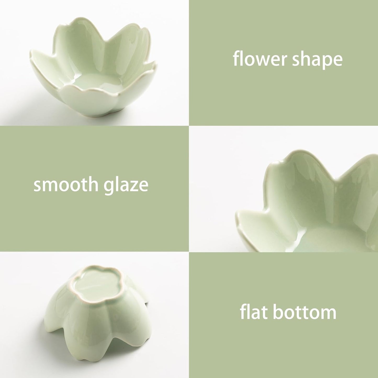 Flower Ring Holder Dish, Ceramic Jewelry Tray Dish, Small Trinket Dish, Jewelry Plate Bowl, Cute Jewlery Ring Holder Dish, Aesthetic Room Decor, Christmas Birthday Gifts for Women, 1 pack (green)